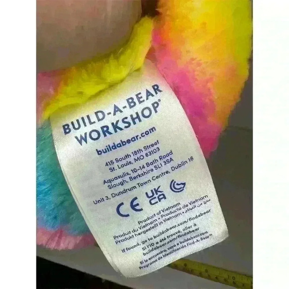 Build-A-Bear Workshop Rainbow Teddy Bear Plush 16" Multicolor - Picture 4 of 7